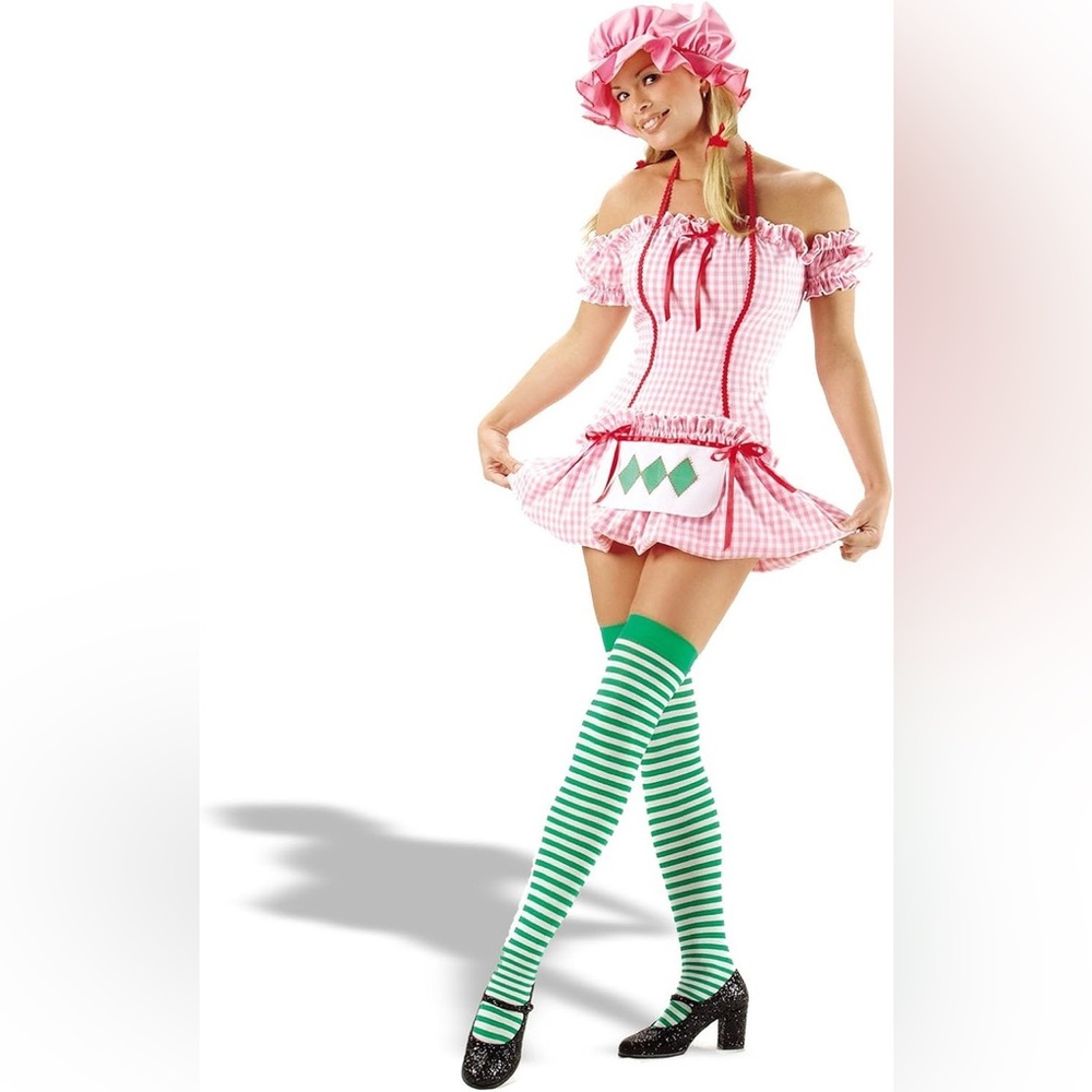 Leg Avenue Pink and Green Gingham Dress